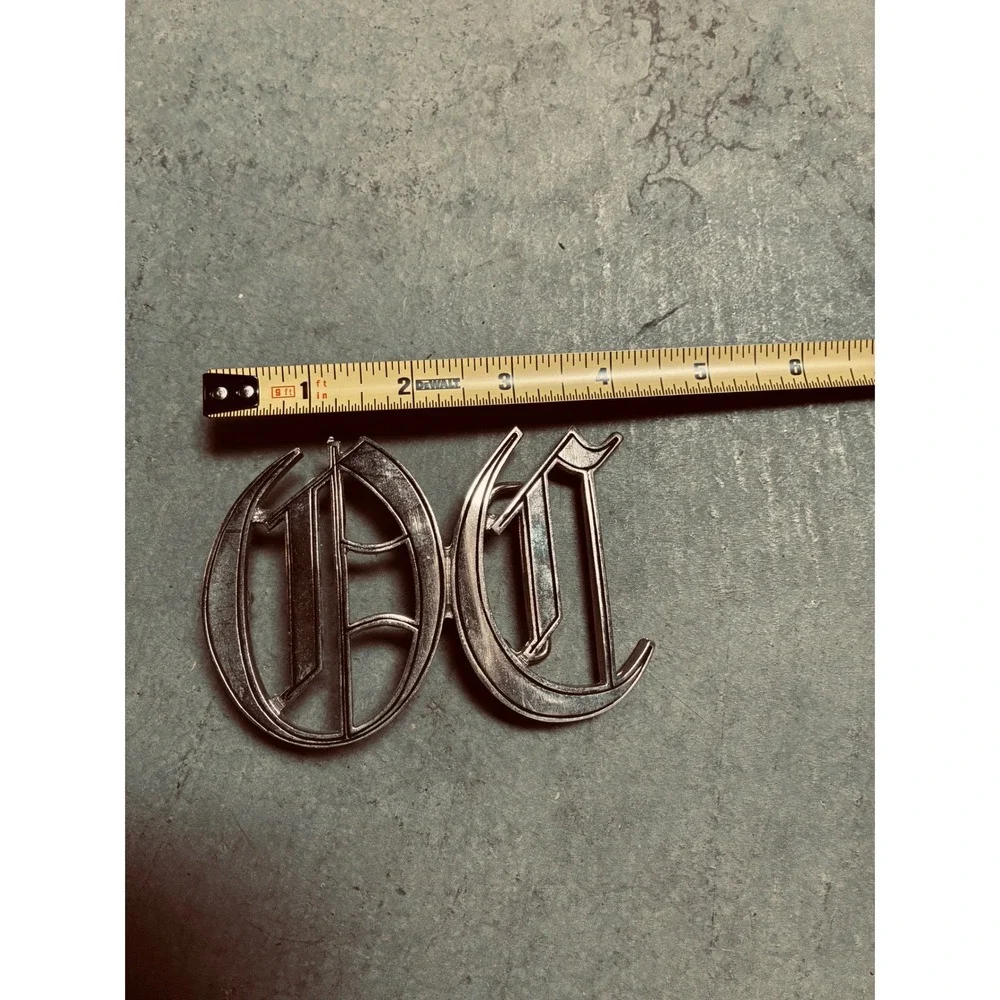 Vintage Old English Script Belt Buckle 'OC' Made in USA 4